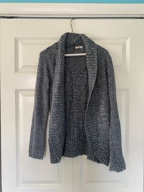 silence + noise Heathered Gray Open-Front Shawl Collar Cardigan
